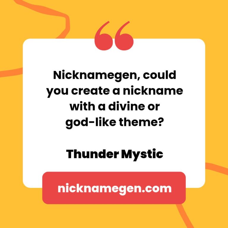 Divine God Nickname Generator on NicknameGen.com